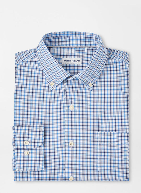 Peter Millar Albert Crown Lite Cotton-Stretch Sport Shirt In Galaxy