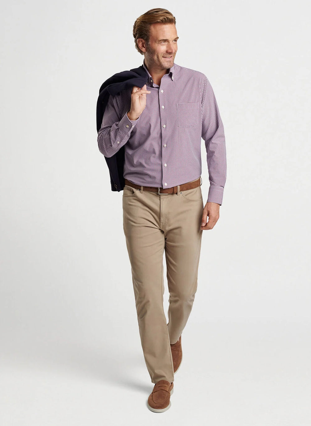 Peter Millar Cranbrook Performance Poplin Sport Shirt In Winterberry