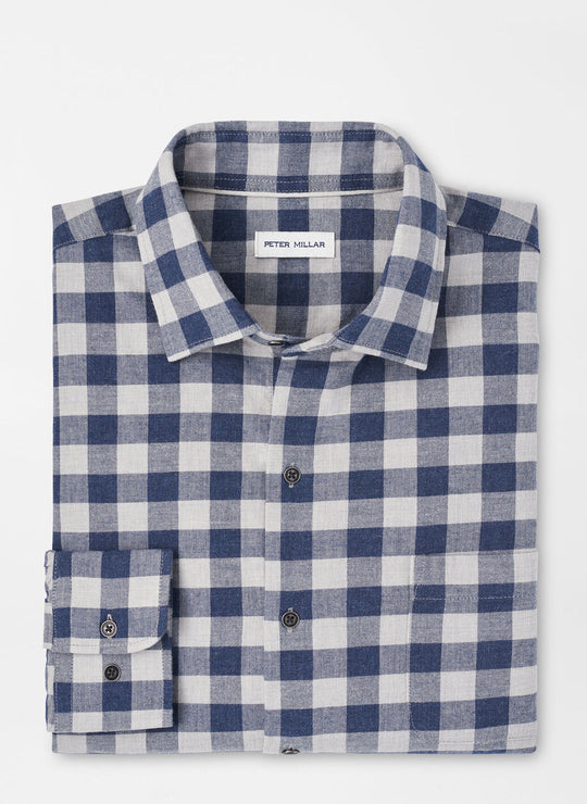 Peter Millar Delta Cotton Sport Shirt In Navy