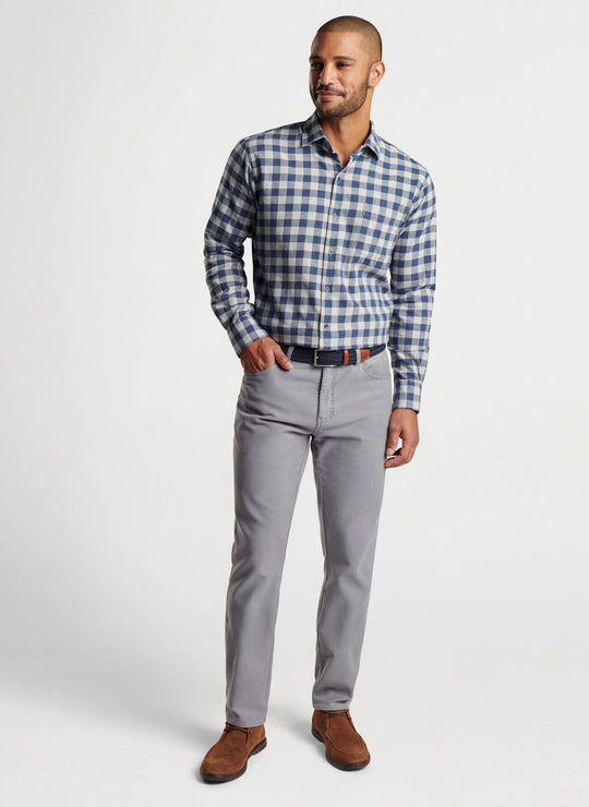 Peter Millar Delta Cotton Sport Shirt In Navy