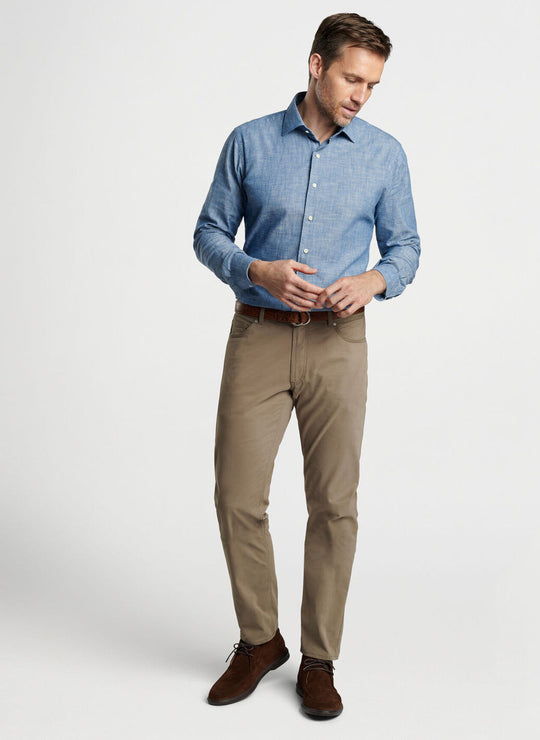 Peter Millar Delvin Twill Five-Pocket Pant in Rye