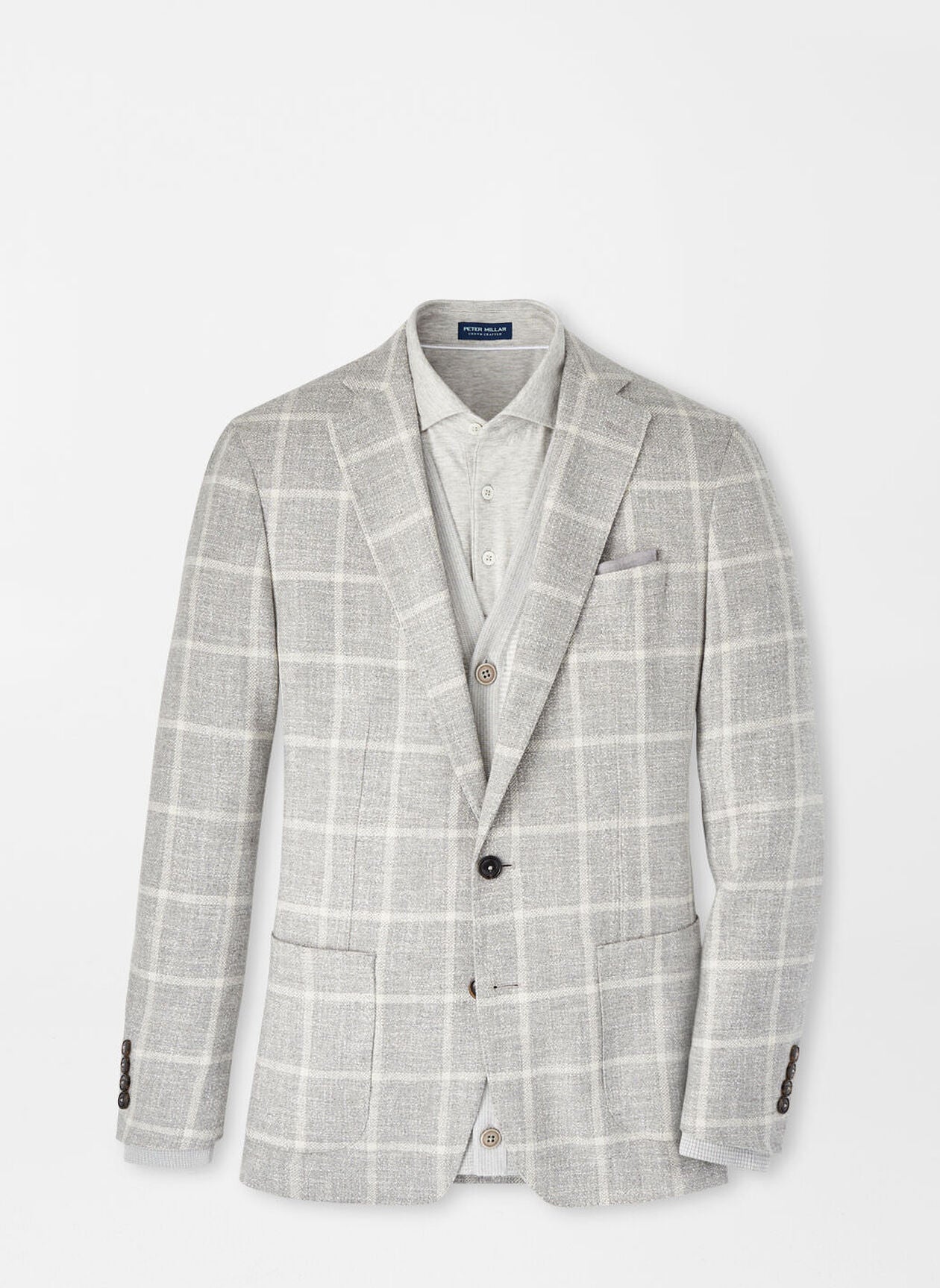 Peter Millar Dunne Windowpane Soft Jacket in Gale Grey The Oxford Shop