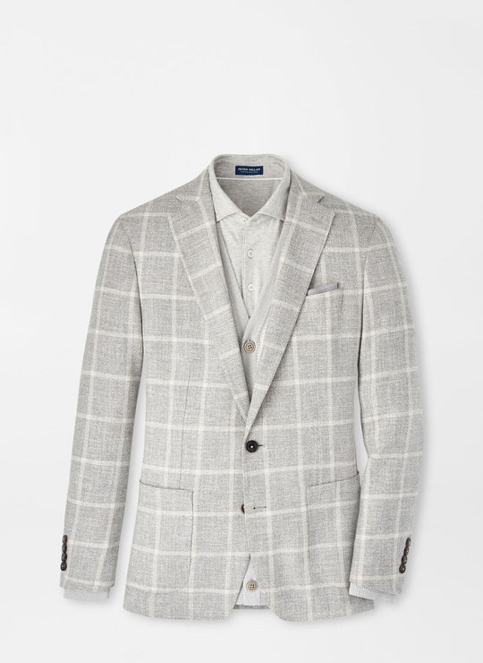 Peter Millar Dunne Windowpane Soft Jacket in Gale Grey