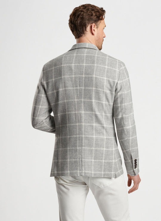 Peter Millar Dunne Windowpane Soft Jacket in Gale Grey