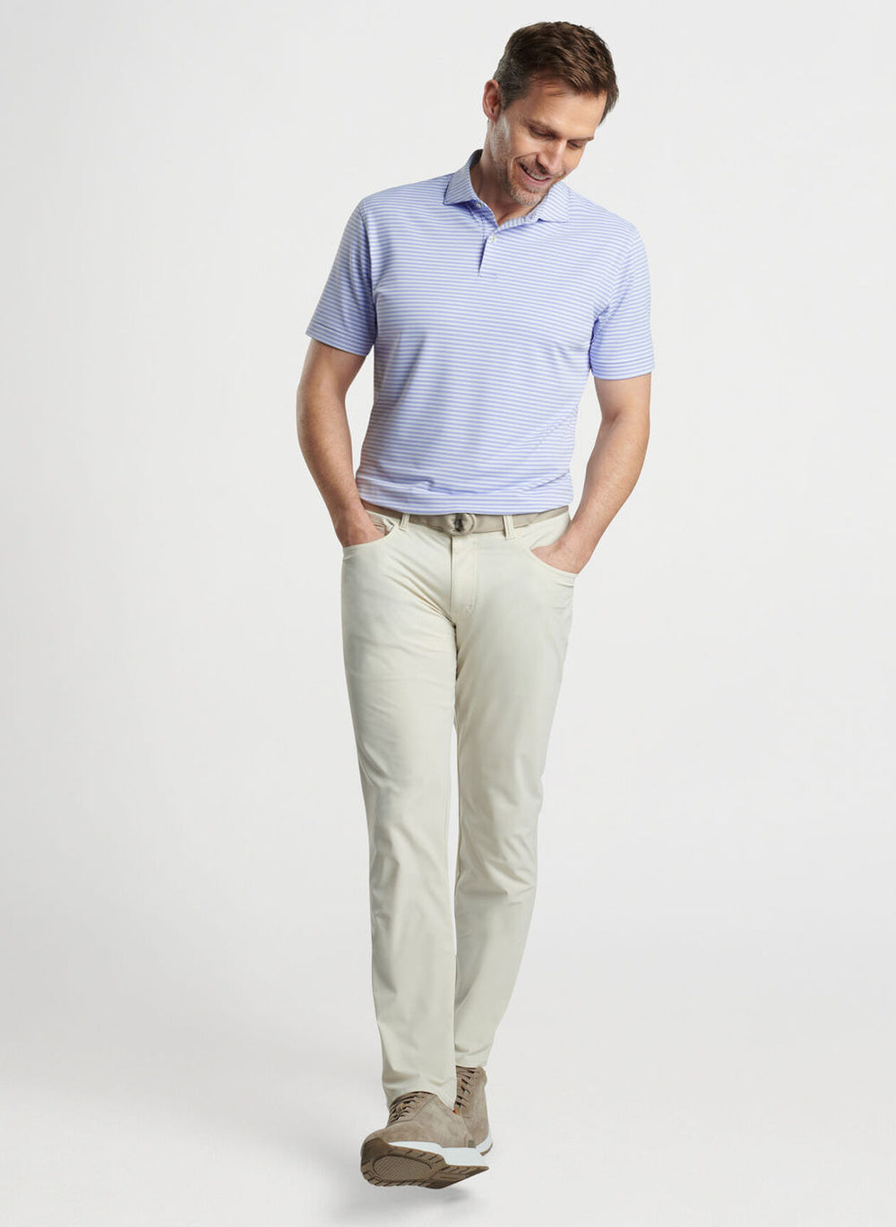 Peter Millar Sawyer Performance Jersey Polo In Lavender Fog