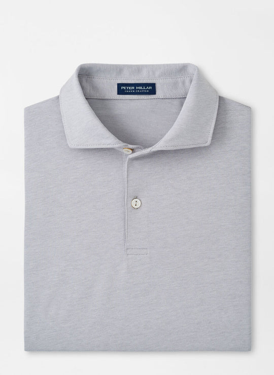 Peter Millar Albatross Cotton Blend Pique Polo In Gale Grey