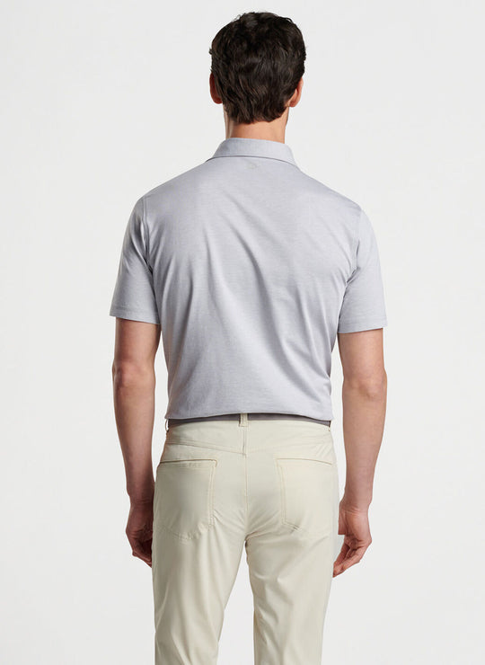 Peter Millar Albatross Cotton Blend Pique Polo In Gale Grey