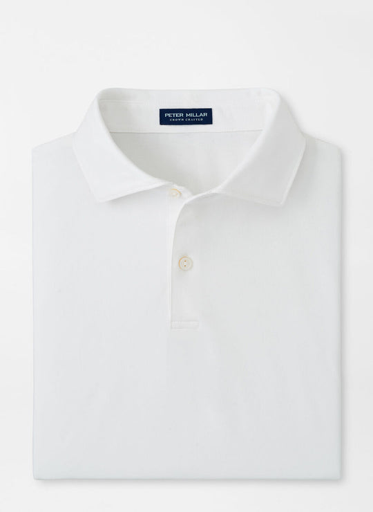 Peter Millar Albatross Cotton Blend Pique Polo In White