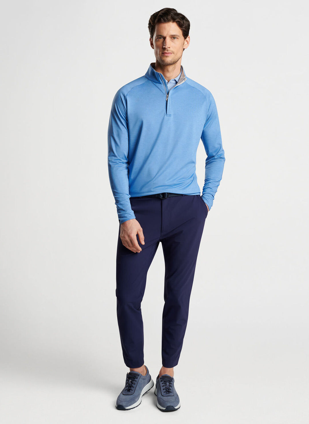 Peter Millar Stealth Performance Quarter-Zip In Brook Blue