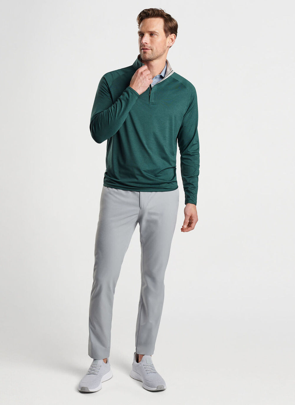 Peter Millar Stealth Performance Quarter-Zip In Lacinato