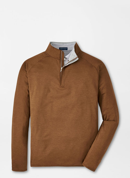 Peter Millar Stealth Performance Quarter-Zip In Walnut