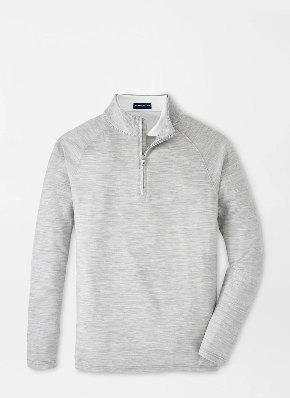 Peter Millar Excursionist Flex Heathered Performance Pullover In Light Grey