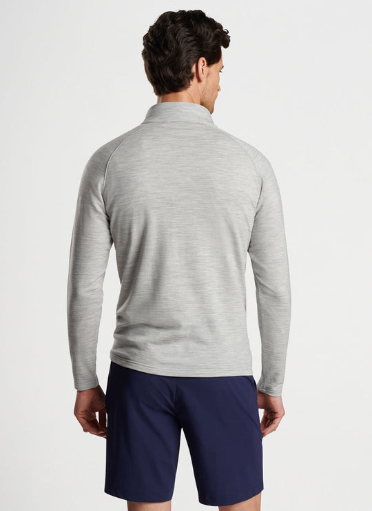 Peter Millar Excursionist Flex Heathered Performance Pullover In Light Grey