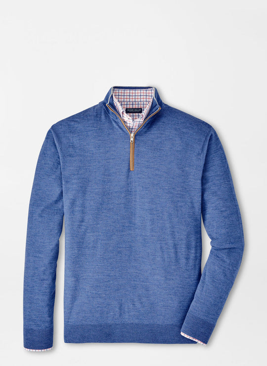 Peter Millar Excursionist Flex Quarter-Zip Sweater Nordic Blue