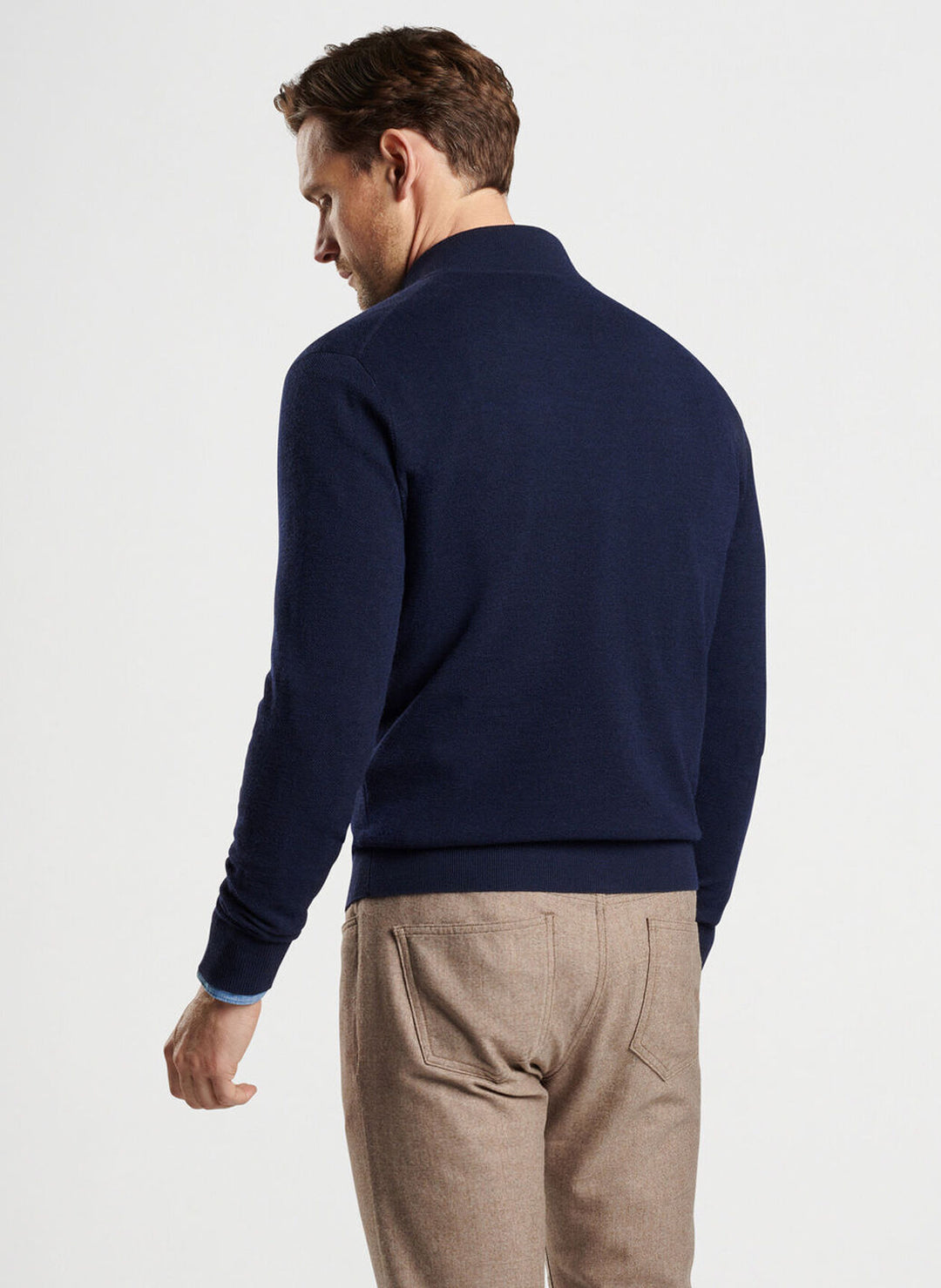 Peter Millar Excursionist Flex Full-Zip Sweater In Navy