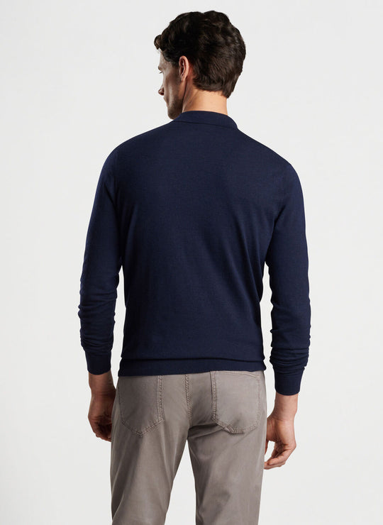 Peter Millar Excursionist Flex Sweater Polo In Navy