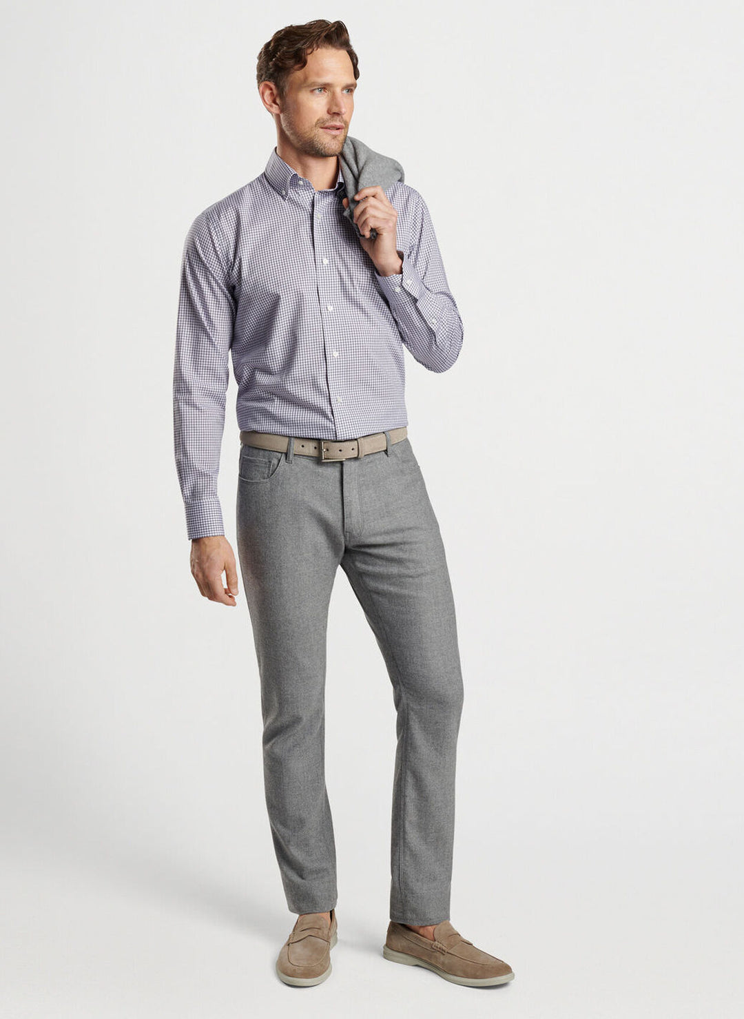 Peter Millar Ludlow Cotton Sport Shirt In Navy