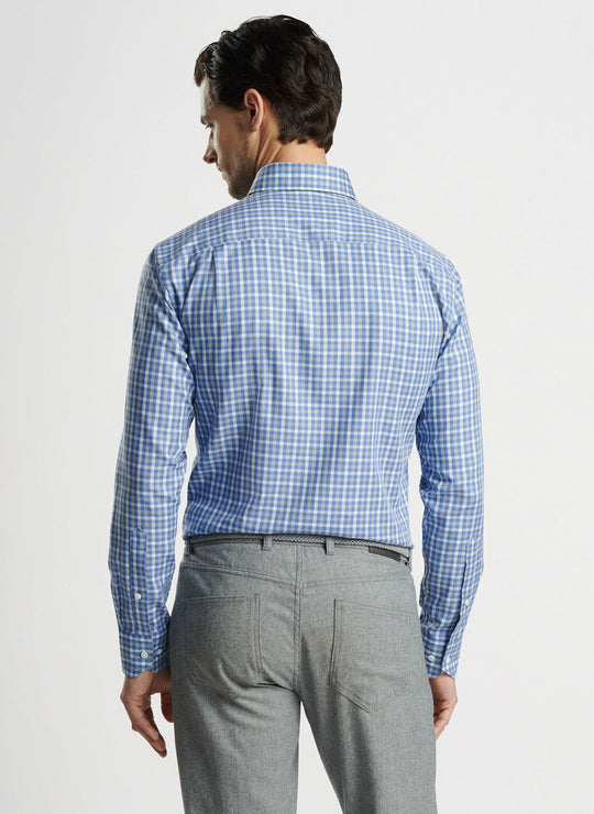 Peter Millar Combe Cotton Sport Shirt In Brook Blue