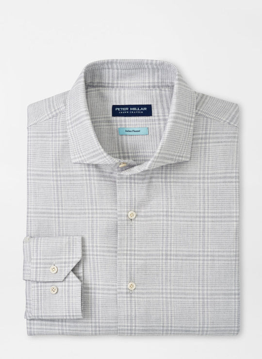 Peter Millar Lucca Italian Flannel Sport Shirt in British Grey