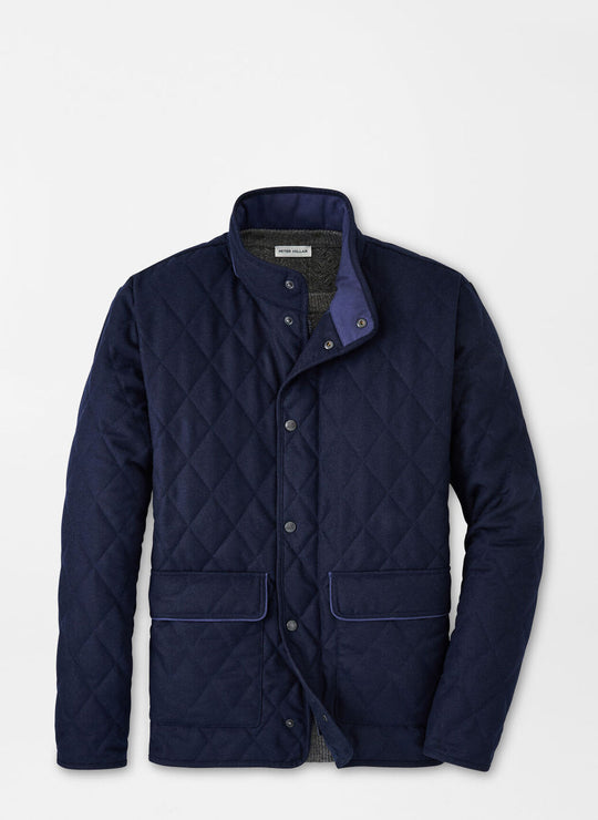 Peter Millar Suffolk Wool Coat In Navy