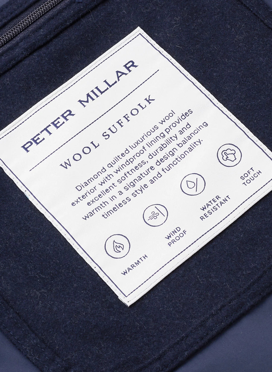 Peter Millar Suffolk Wool Coat In Navy