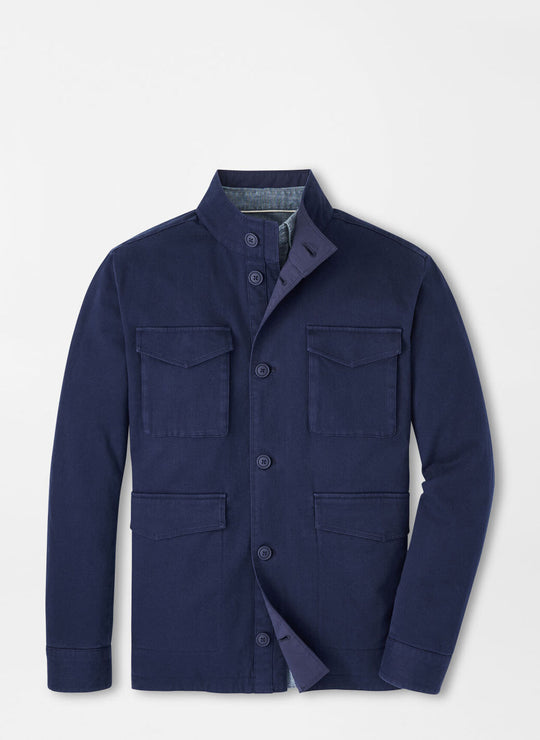 Peter Millar Stowe Reversible Safari Jacket In Navy