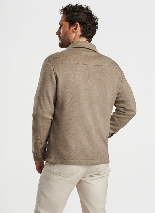 Peter Millar Crown Flex Fleece Shirt Jacket In Grain