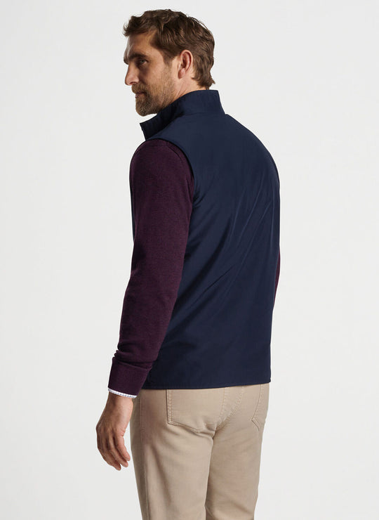 Peter Millar Brentwood Reversible Fleece Vest In Navy