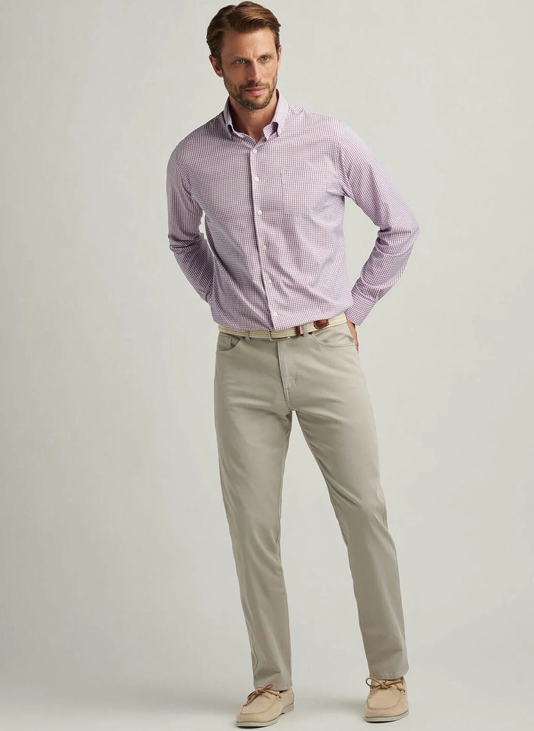 Peter Millar Signature Sateen Five-Pocket Pant In Mountain Grey