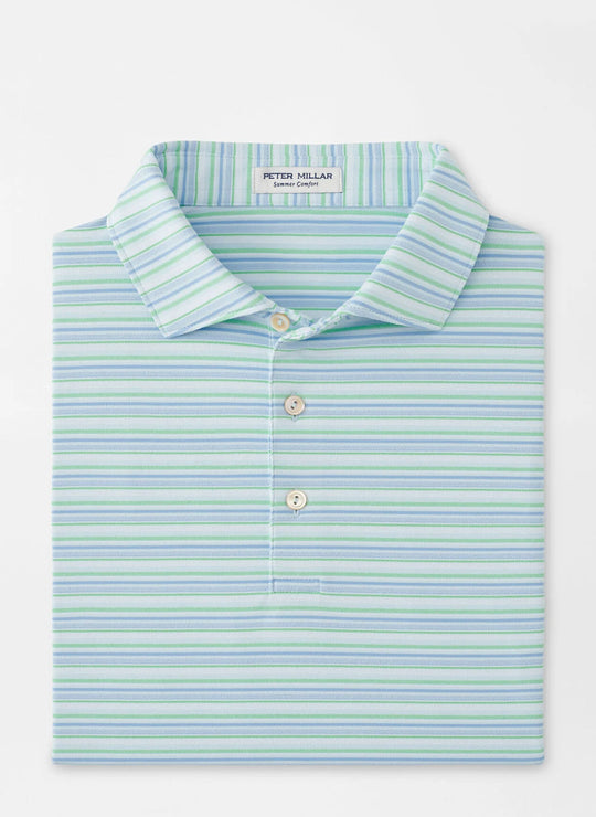 Peter Millar Atrium Performance Jersey Polo In Pale Blue