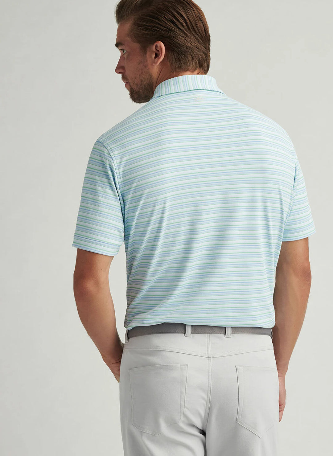 Peter Millar Atrium Performance Jersey Polo In Pale Blue