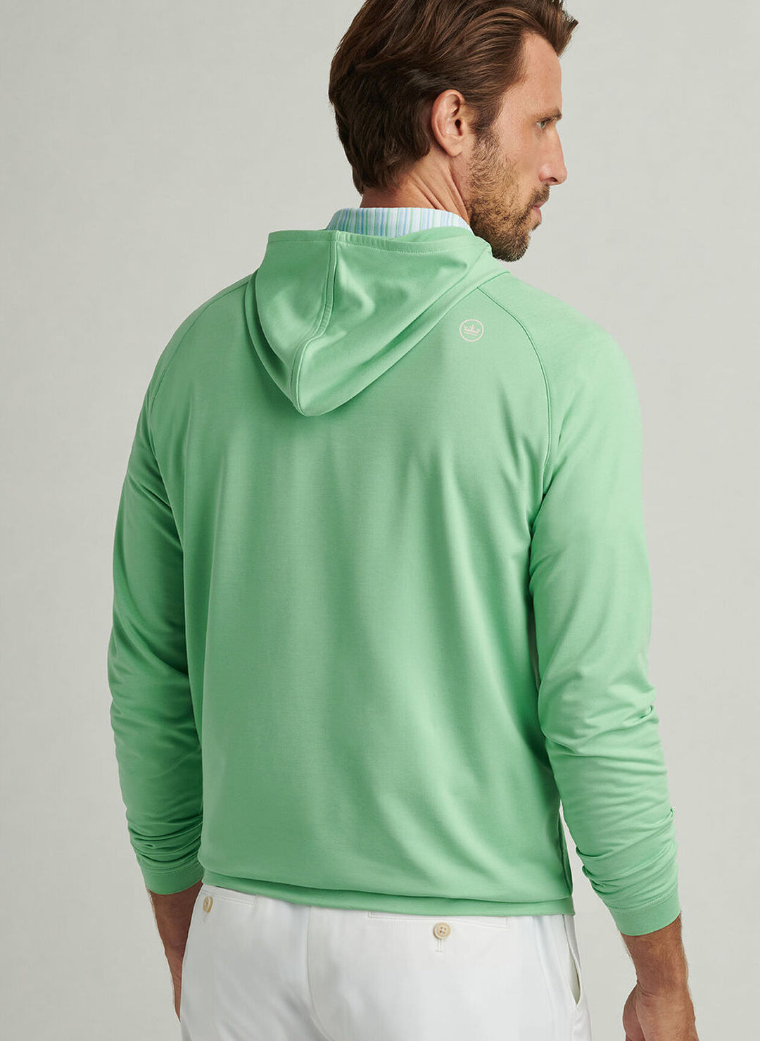 Peter Millar Pine Performance Hoodie In Pear Tart