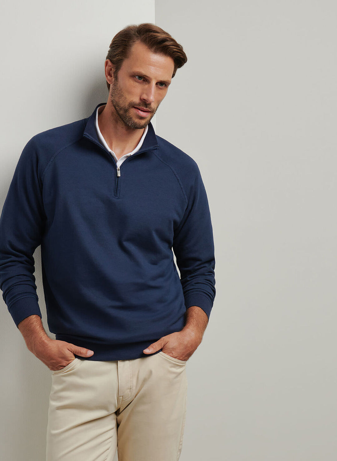 Peter Millar Lava Wash Quarter-Zip In Navy