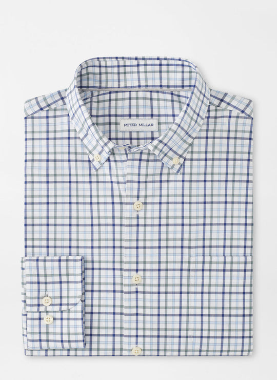 Peter Millar Calgary Crown Lite Cotton-Stretch Sport Shirt In Navy