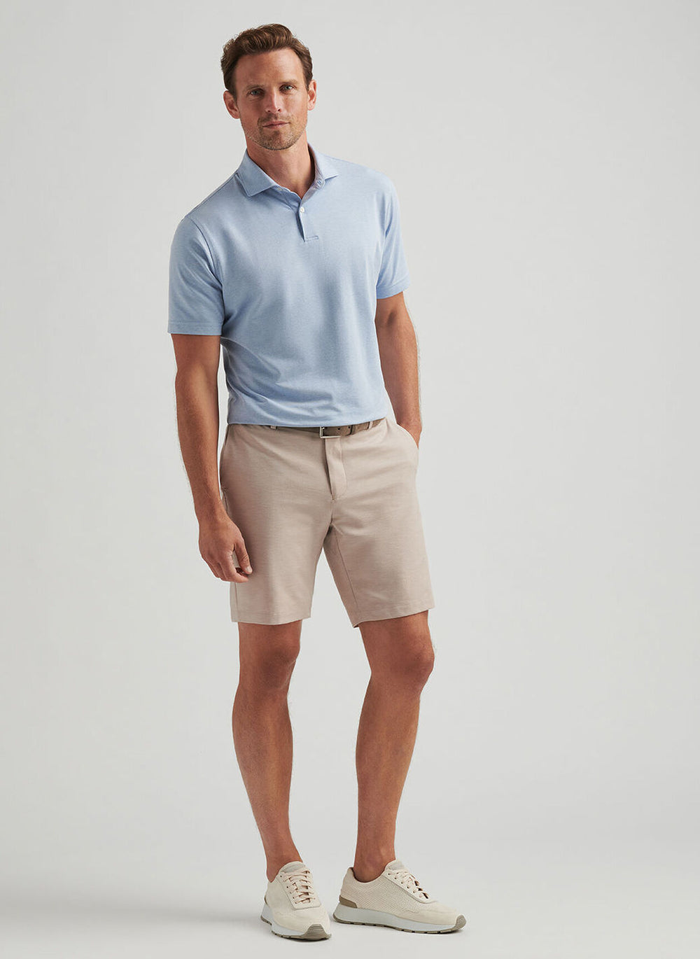 Peter Millar Surge Linen Blend Performance Short In Khaki