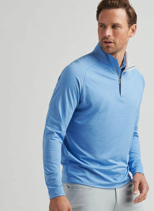 Peter Millar Stealth Performance Quarter-Zip In Fountain Blue