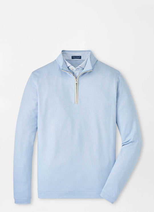 Peter Millar Albatross Cotton-Blend Piqué Quarter-Zip In Angelite