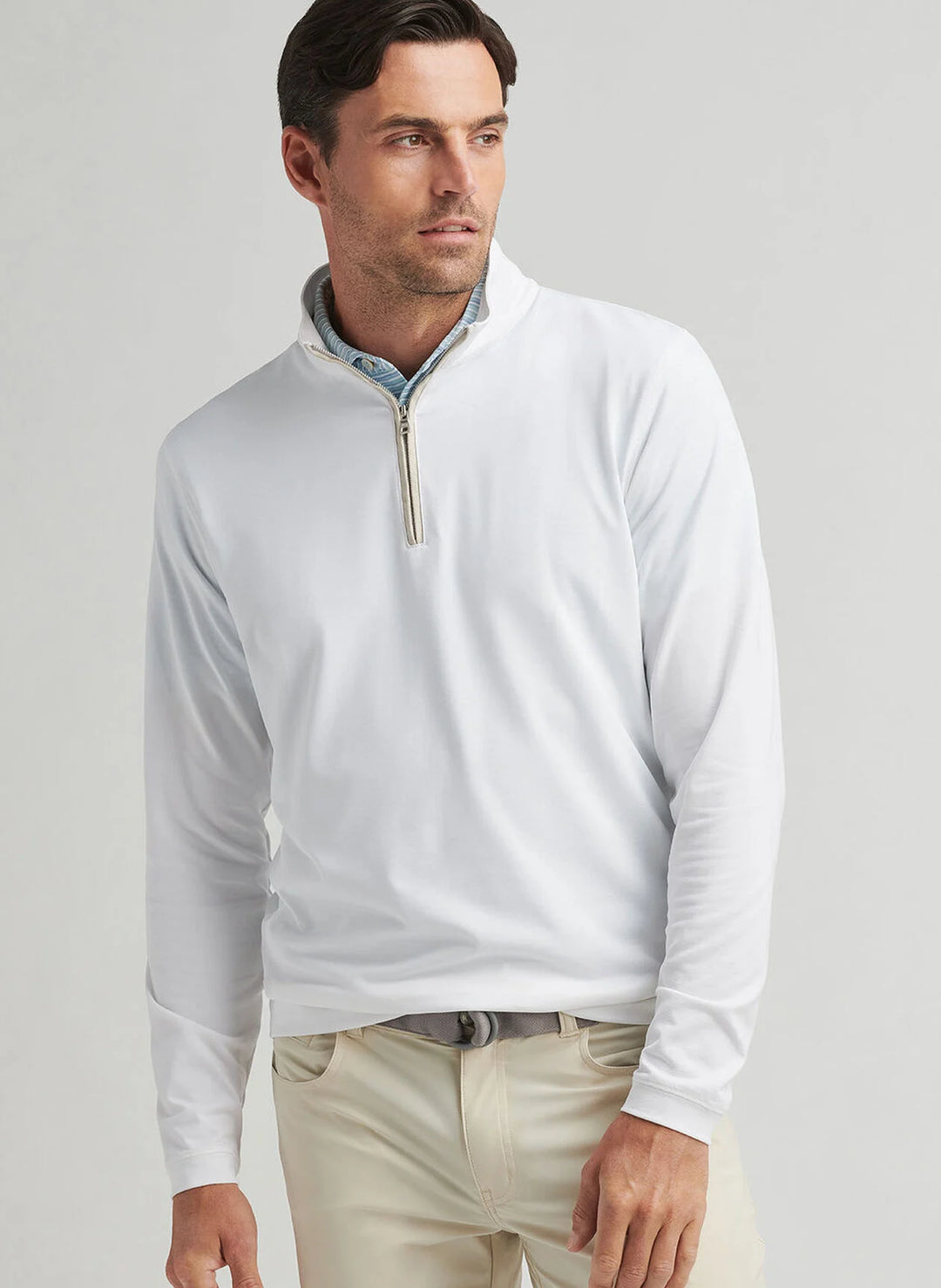 Peter Millar Albatross Cotton-Blend Piqué Quarter-Zip In White