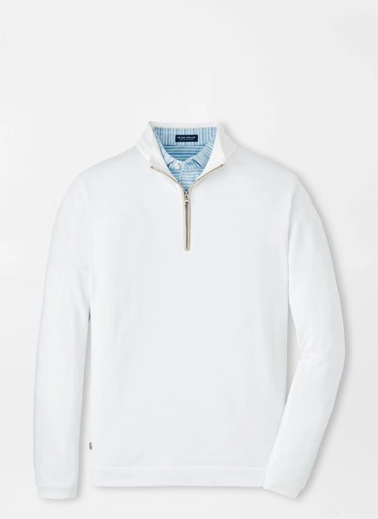 Peter Millar Albatross Cotton-Blend Piqué Quarter-Zip In White