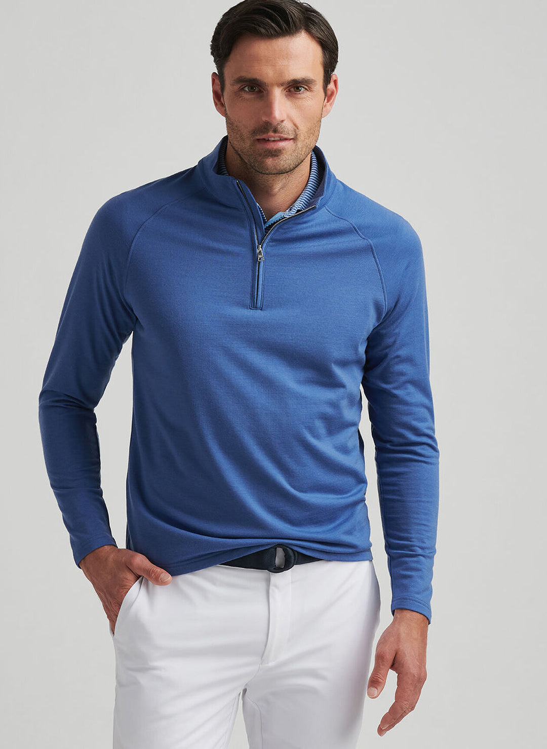 Peter Millar Excursionist Flex Performance Pullover In Ocean Blue