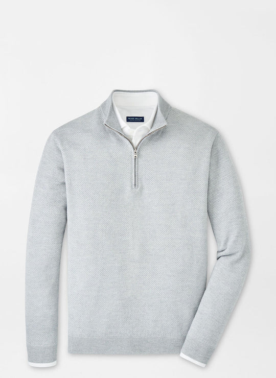 Peter Millar Ashland Quarter-Zip Sweater In British Grey