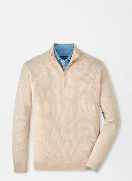 Peter Millar Ashland Quarter-Zip Sweater In Cheshire Brown