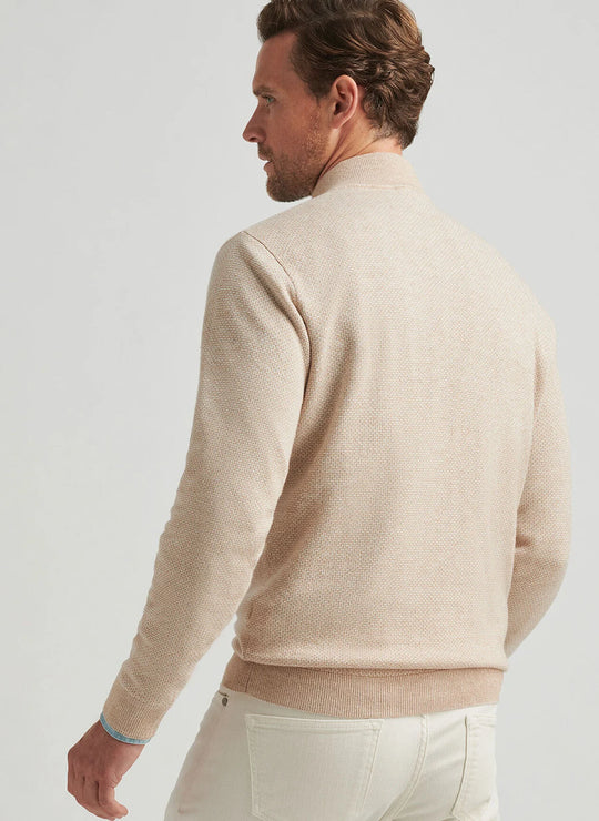 Peter Millar Ashland Quarter-Zip Sweater In Cheshire Brown