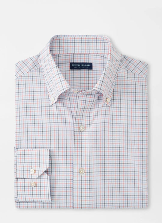 Peter Millar Getz Performance Poplin Sport Shirt In Navy