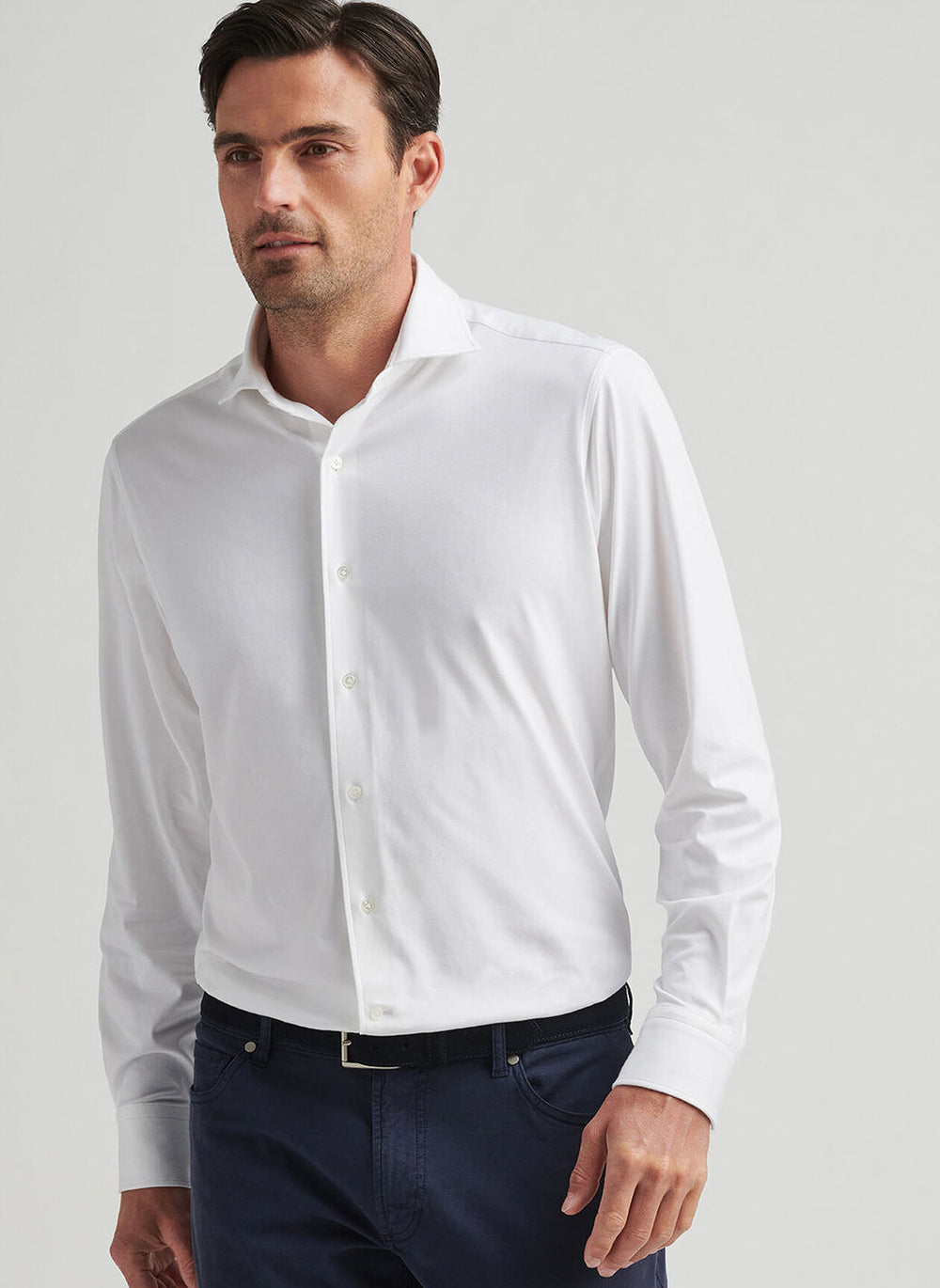 Peter Millar Excursionist Flex Solid Sport Shirt In White