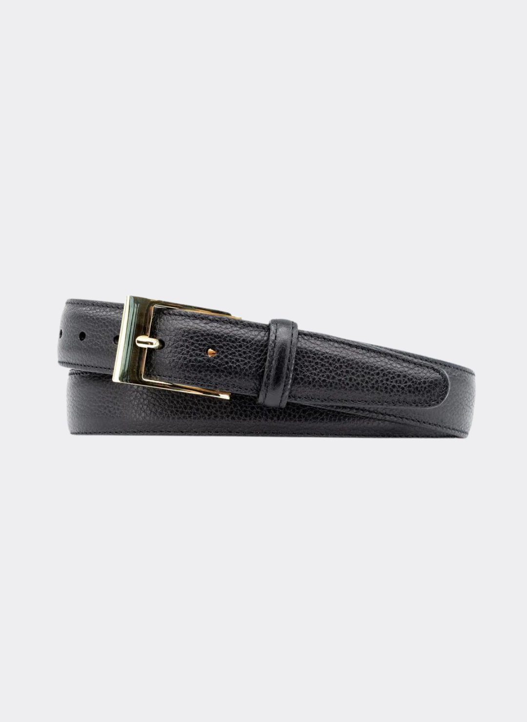 Martin Dingman Delaney 2-Buckle Scotch-Grain Leather Belt In Black