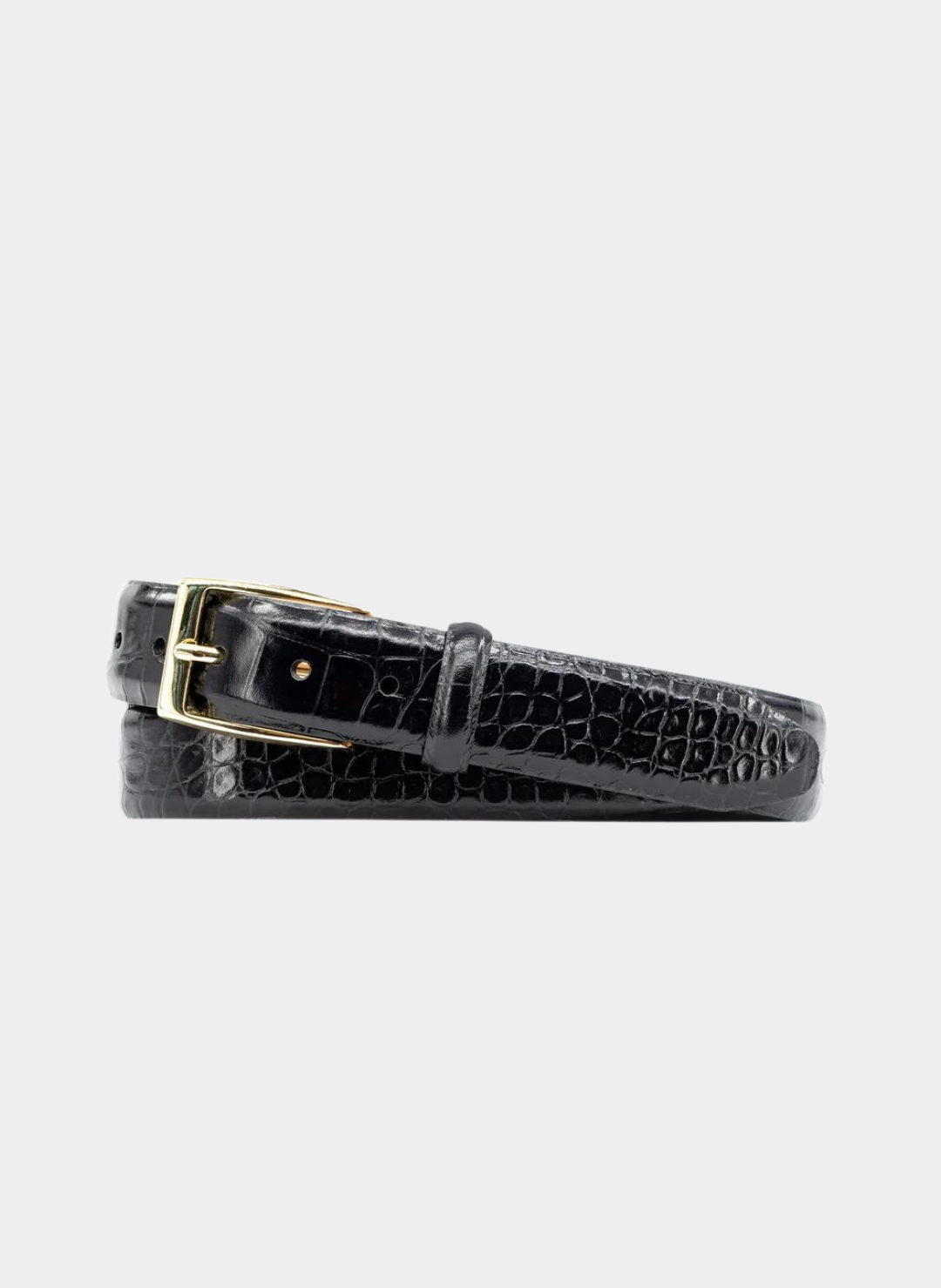 Martin Dingman Anthony 2 Buckle Alligator-Grain Leather Belt In Black