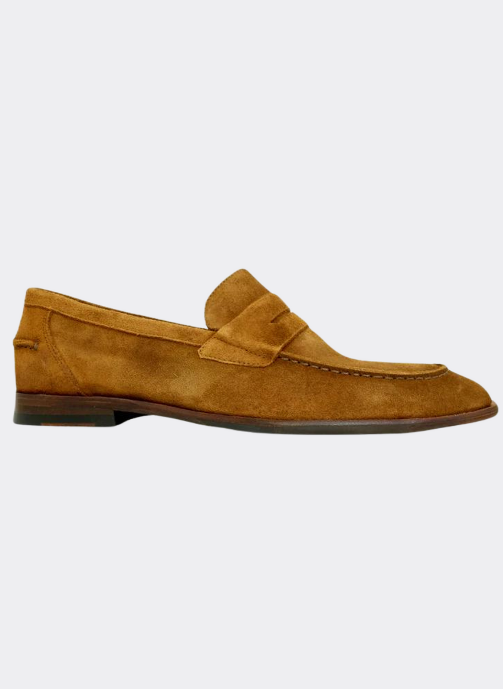 The Oxford Shop Naples Penny Loafer In Bourbon Suede