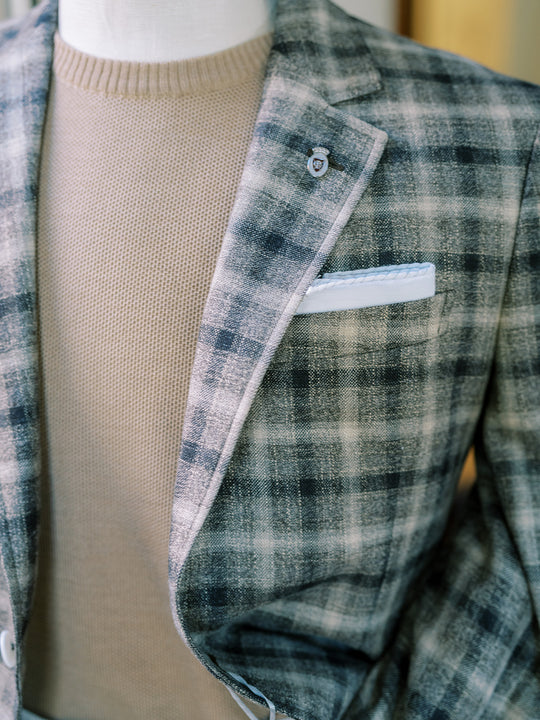 Ravazzolo Grey Checked Soft Jacket