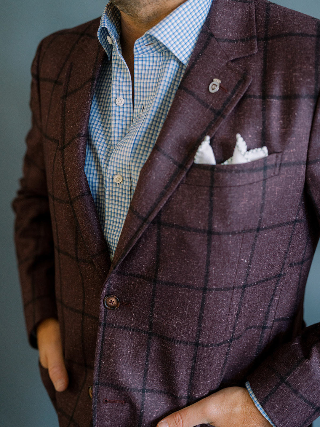 Ravazzolo Plum Windowpane Soft Jacket